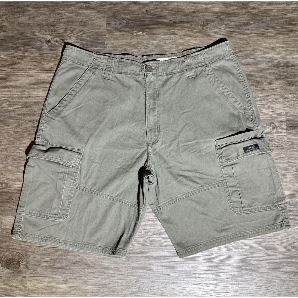 Wrangler Mens Cargo Shorts Relaxed Fit Green 38x10 Cotton